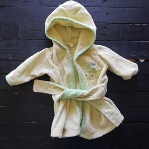 Luvable Friends Baby Robe Towel Yellow Green Hood